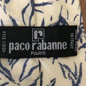Paco Rabanne 100% Silk Vintage Light Yellow Tie